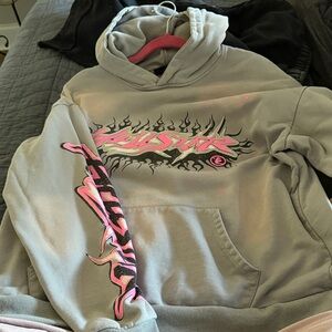 Gray and Pink Hoodie